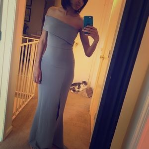 Light Grey Off-Shoulder Gown, Worn just ONCE!